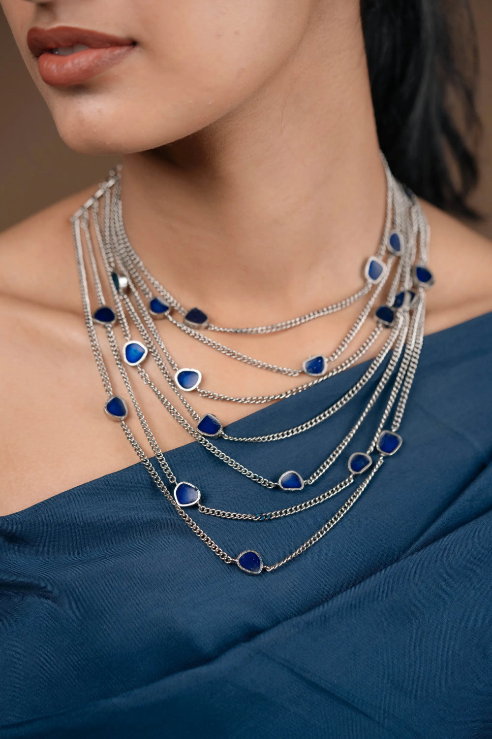 Leela Layered Combo of 4- Necklace, Bracelet, Earring & Ring