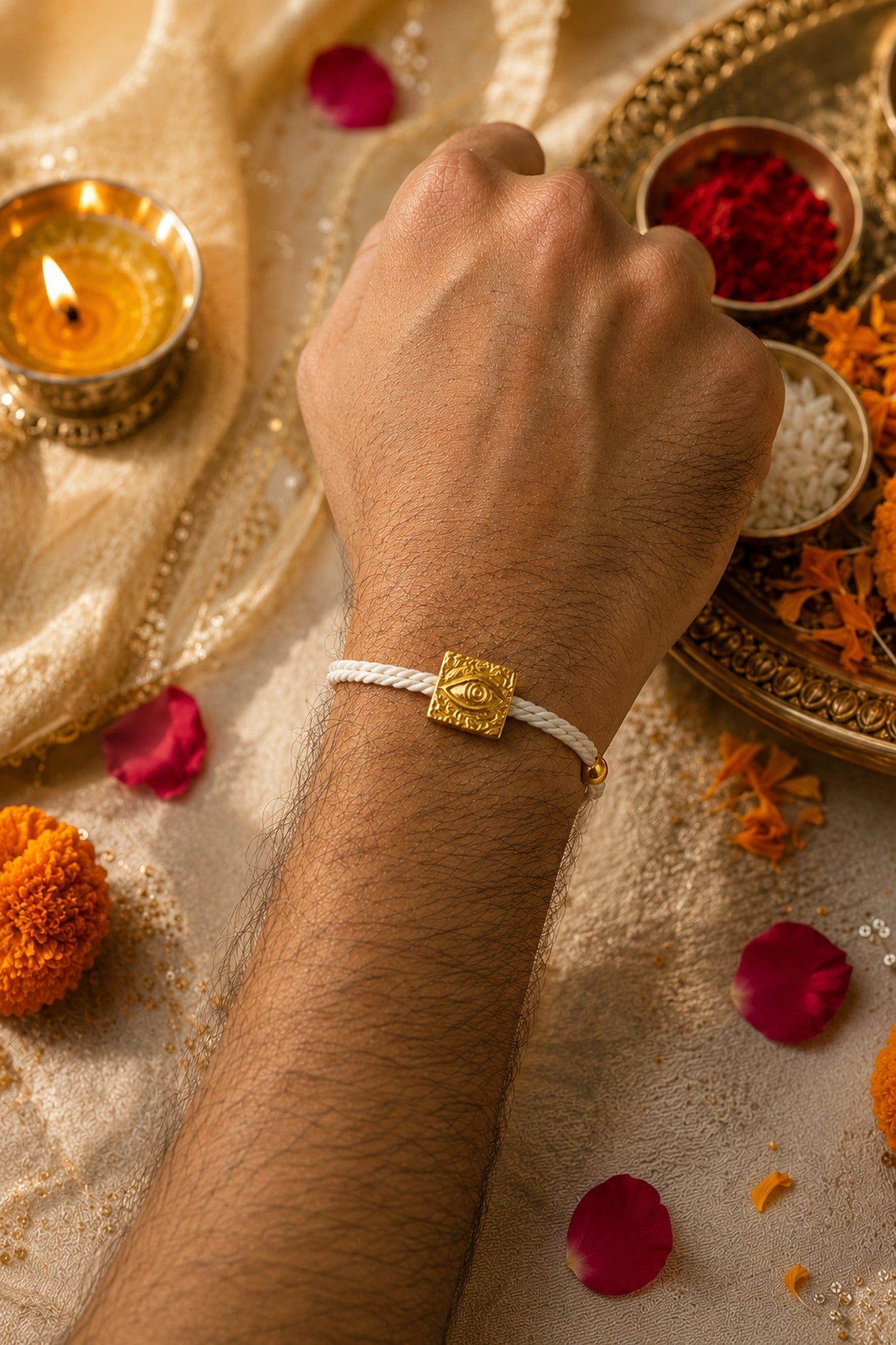 Dori, Dua & Mithaas- Rakhi Hamper of 4