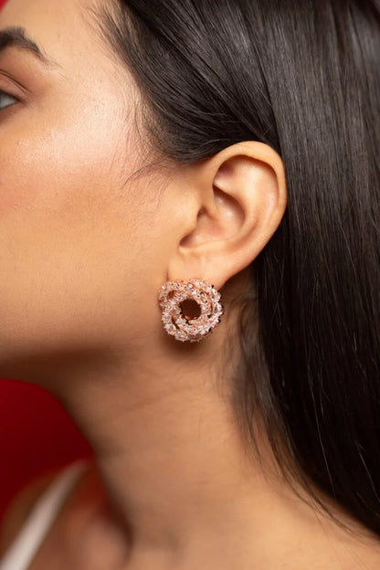 Rose Gold CZ Stud Earrings