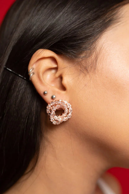 Rose Gold CZ Stud Earrings