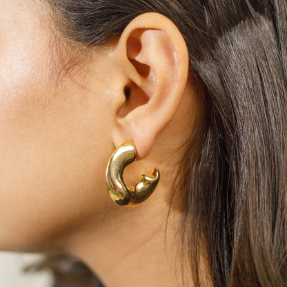 Golden Radiance Half-Hoop Earrings