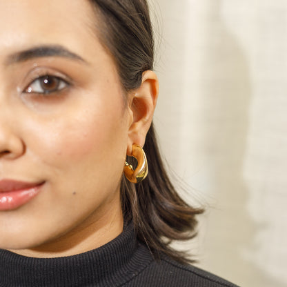 Golden Radiance Half-Hoop Earrings