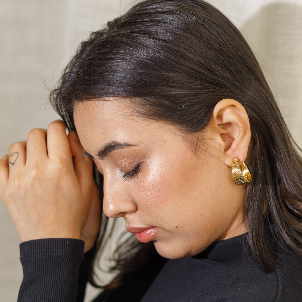 Gold-Plated Brass Hoop Earrings