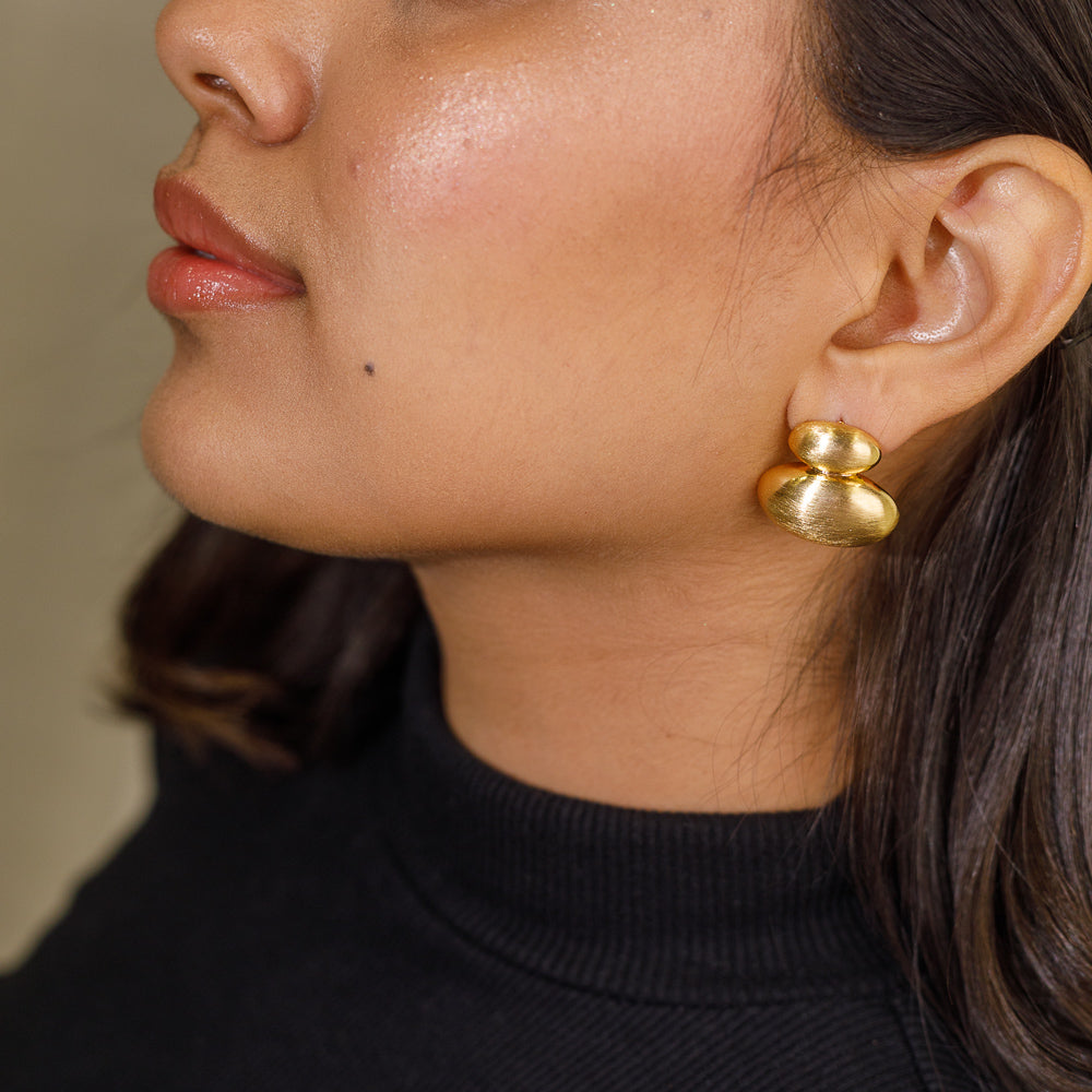 Matte Gold Anti-Tarnish Stud Earrings