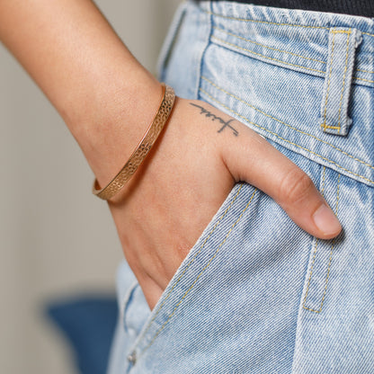 Rose Gold Open Bangle Bracelet