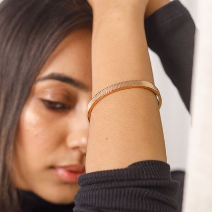 Rose Gold Waves Bangle Bracelet