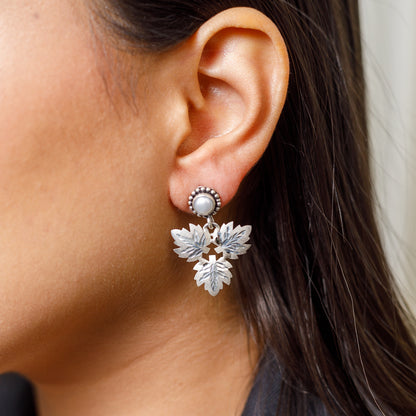 Kashmir Chinar & Teen Patti Earrings Duo