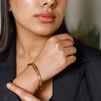 Rose Gold Waves Bangle Bracelet