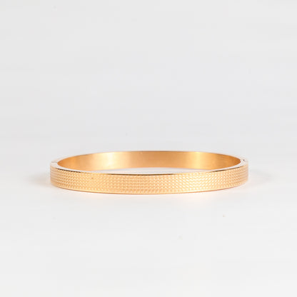 Rose Gold Waves Bangle Bracelet