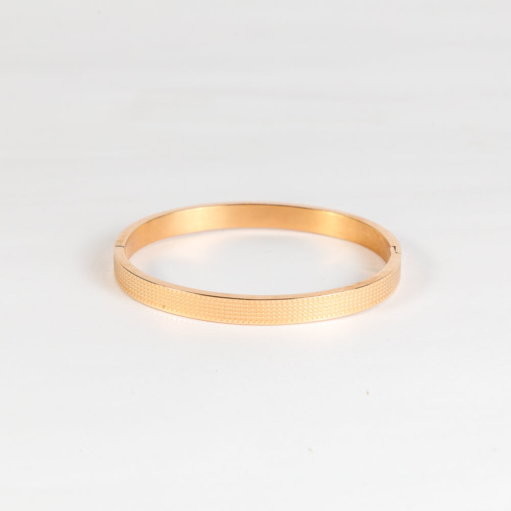 Rose Gold Waves Bangle Bracelet