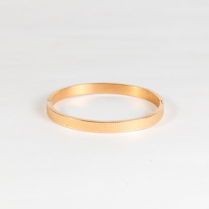 Rose Gold Waves Bangle Bracelet