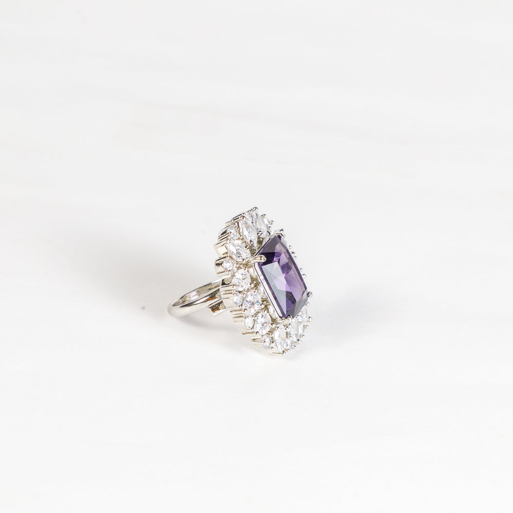 Blue Radiance: Cubic Zirconia Cocktail Ring