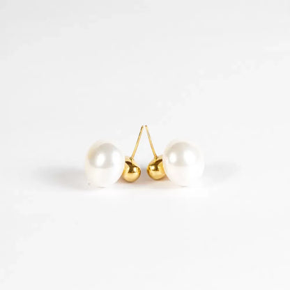 Golden Pearl Harmony Studs – Embrace Everyday Luxury