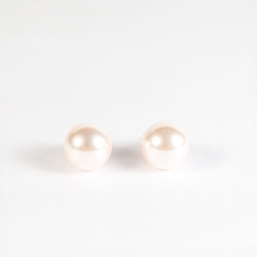 Rose Gold Pearl Stud Earrings