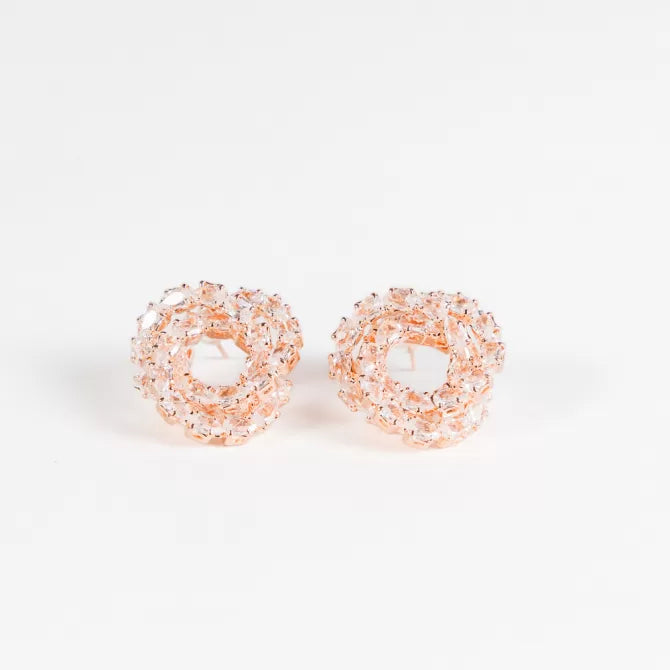 Rose Gold CZ Stud Earrings