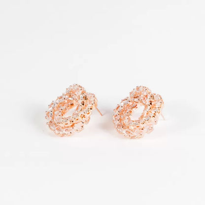 Rose Gold CZ Stud Earrings