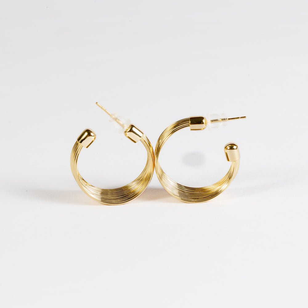 Gold-Plated Brass Hoop Earrings