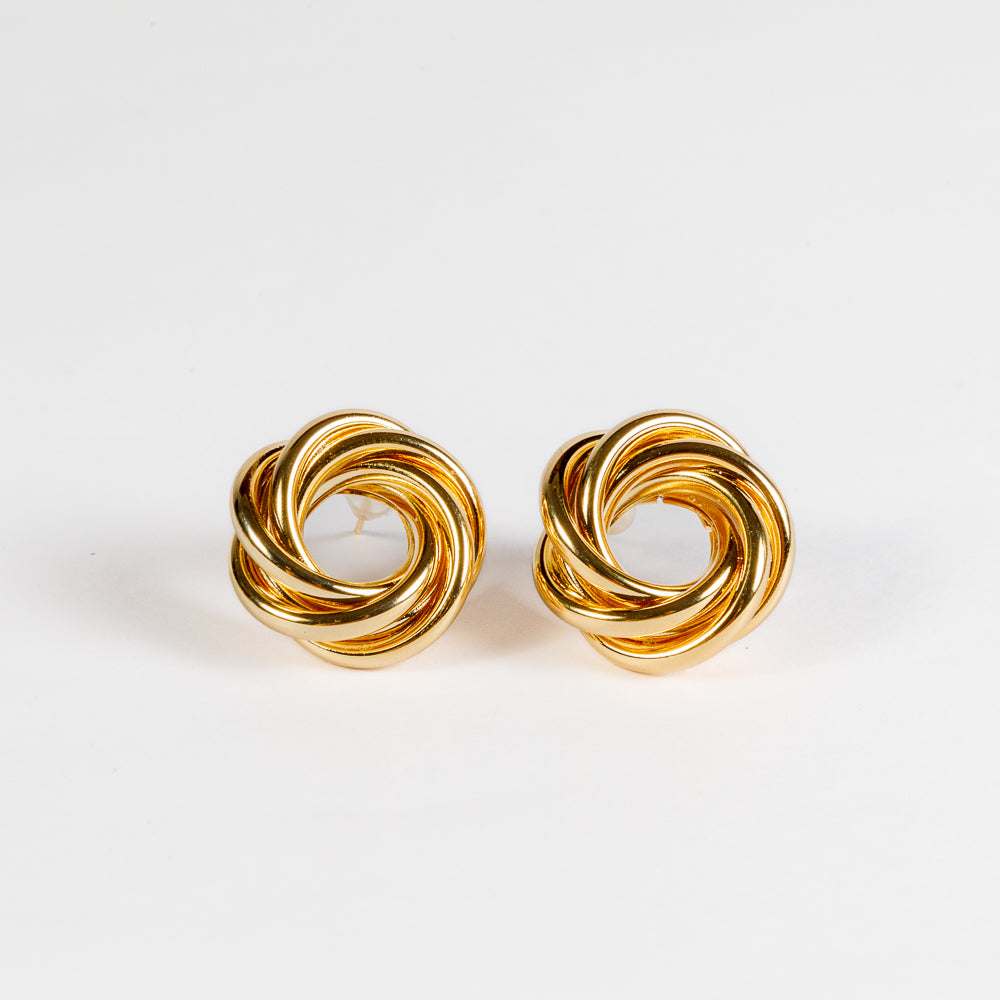 Twisted Gold Stud Earrings