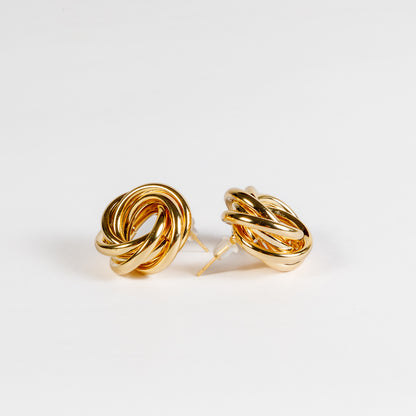 Twisted Gold Stud Earrings