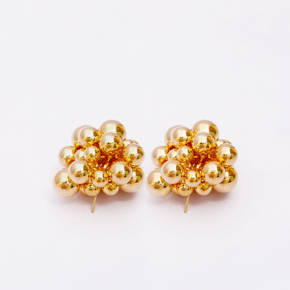 Golden Cluster Stud Earrings