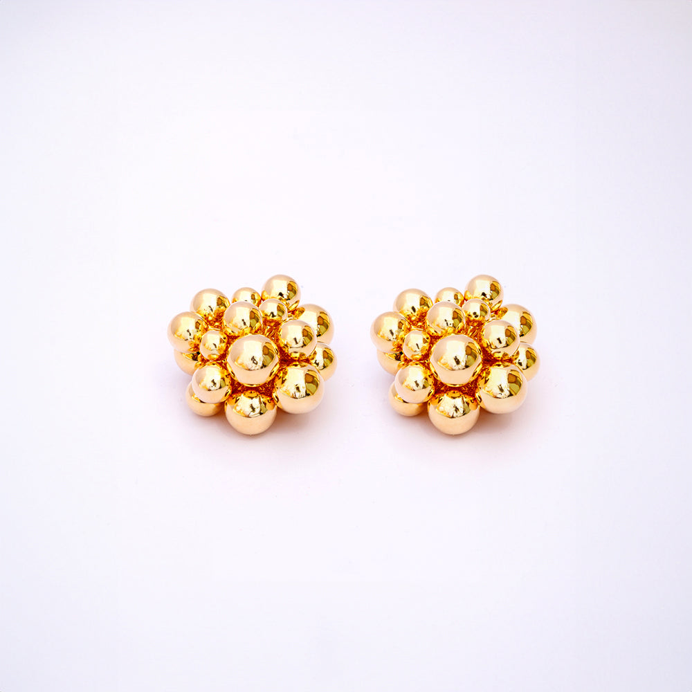 Golden Cluster Stud Earrings