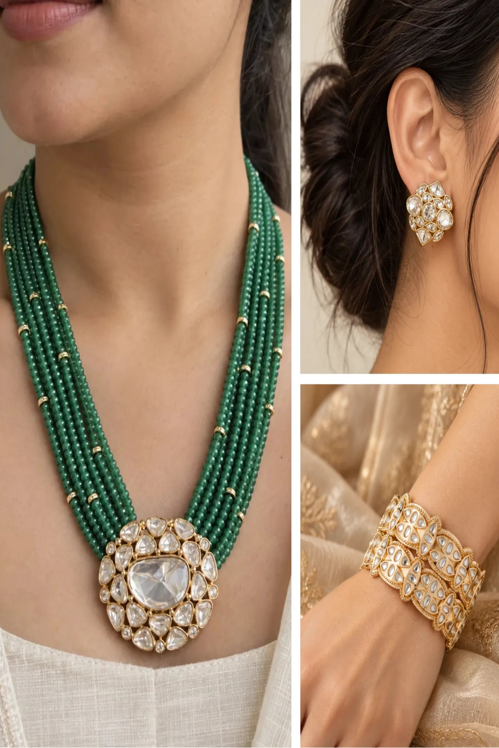 Cluster Crest Combo of 3 – Necklace, Studs & Your Choice