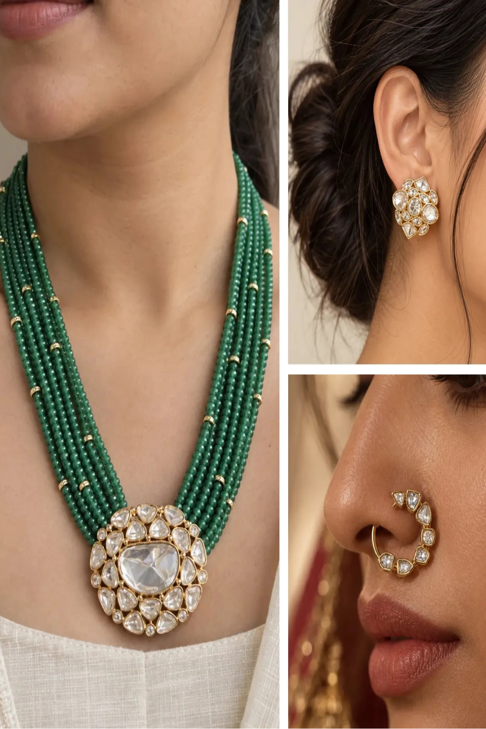 Cluster Crest Combo of 3 – Necklace, Studs & Your Choice
