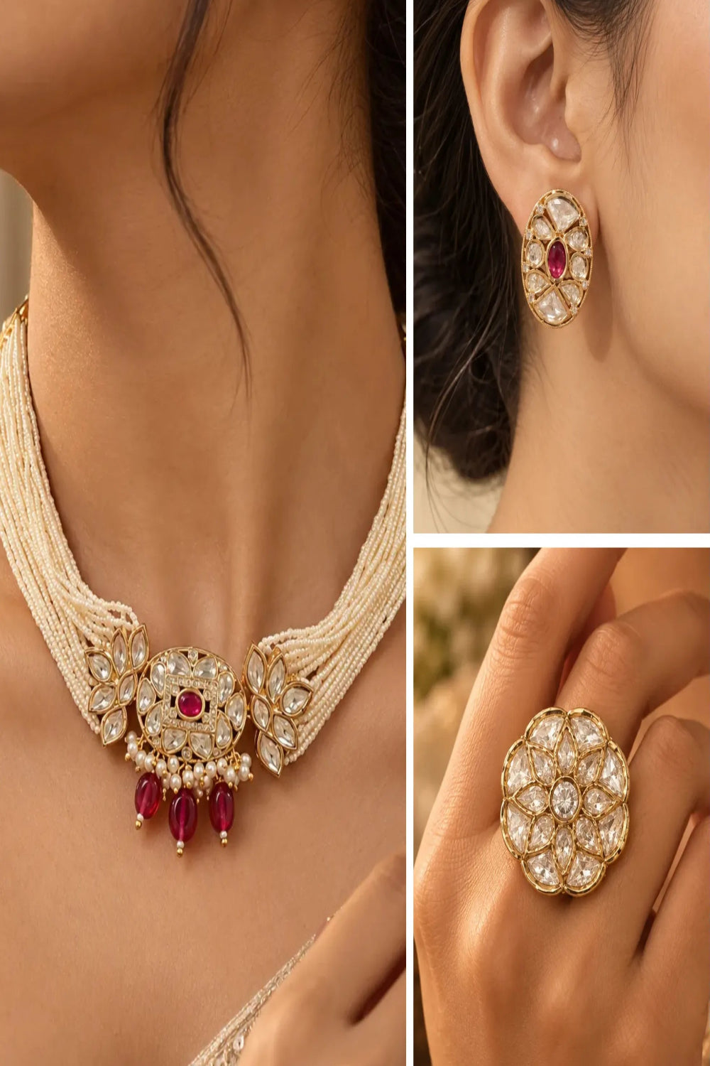 Noor Mahal Combo of 3 – Choker, Studs & Your Choice