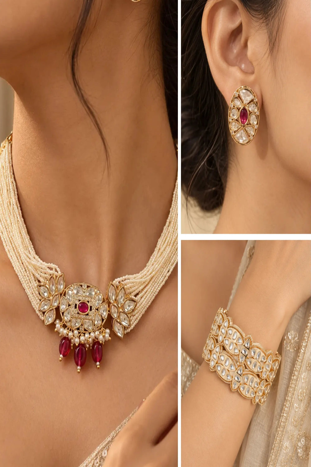 Noor Mahal Combo of 3 – Choker, Studs & Your Choice
