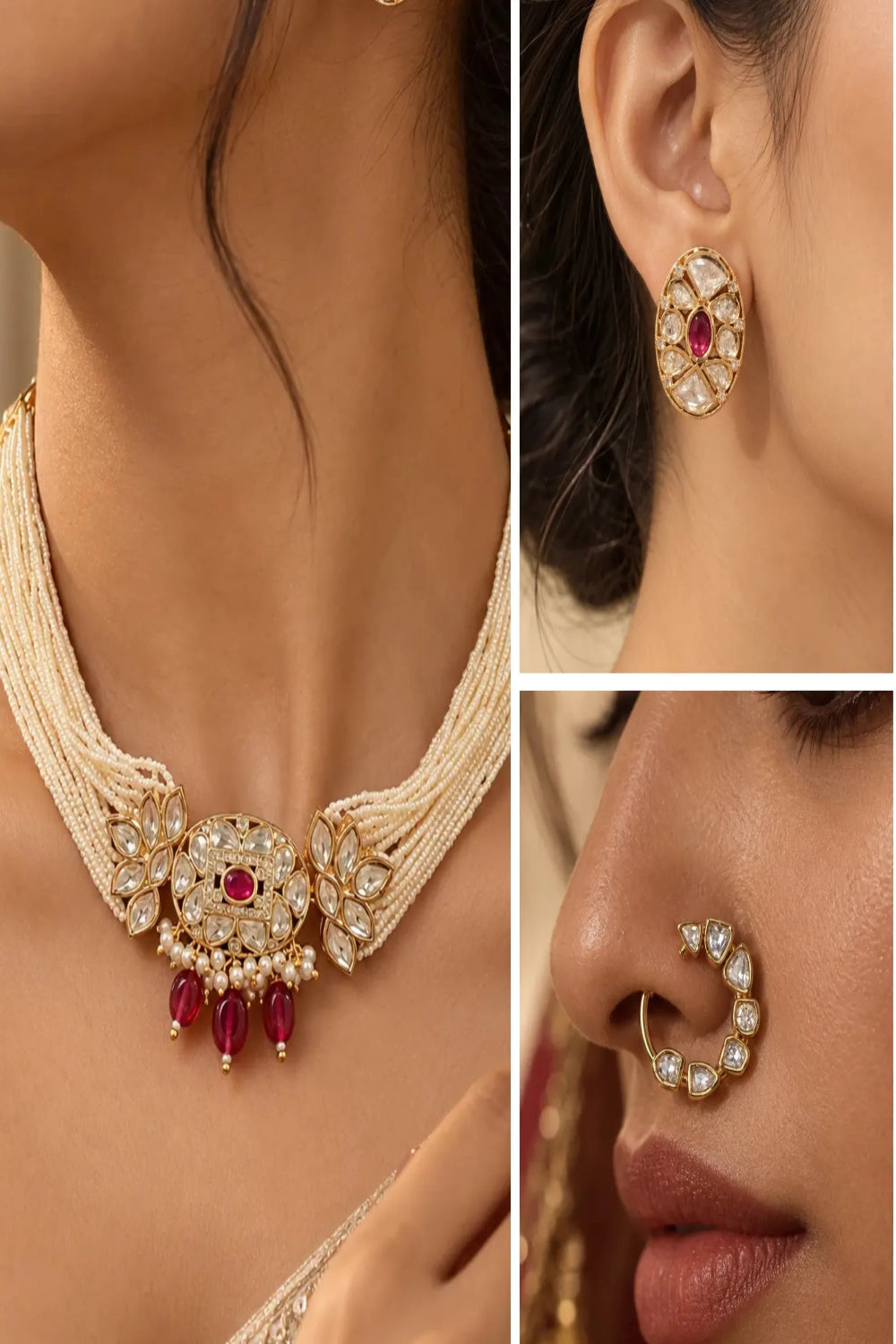 Noor Mahal Combo of 3 – Choker, Studs & Your Choice
