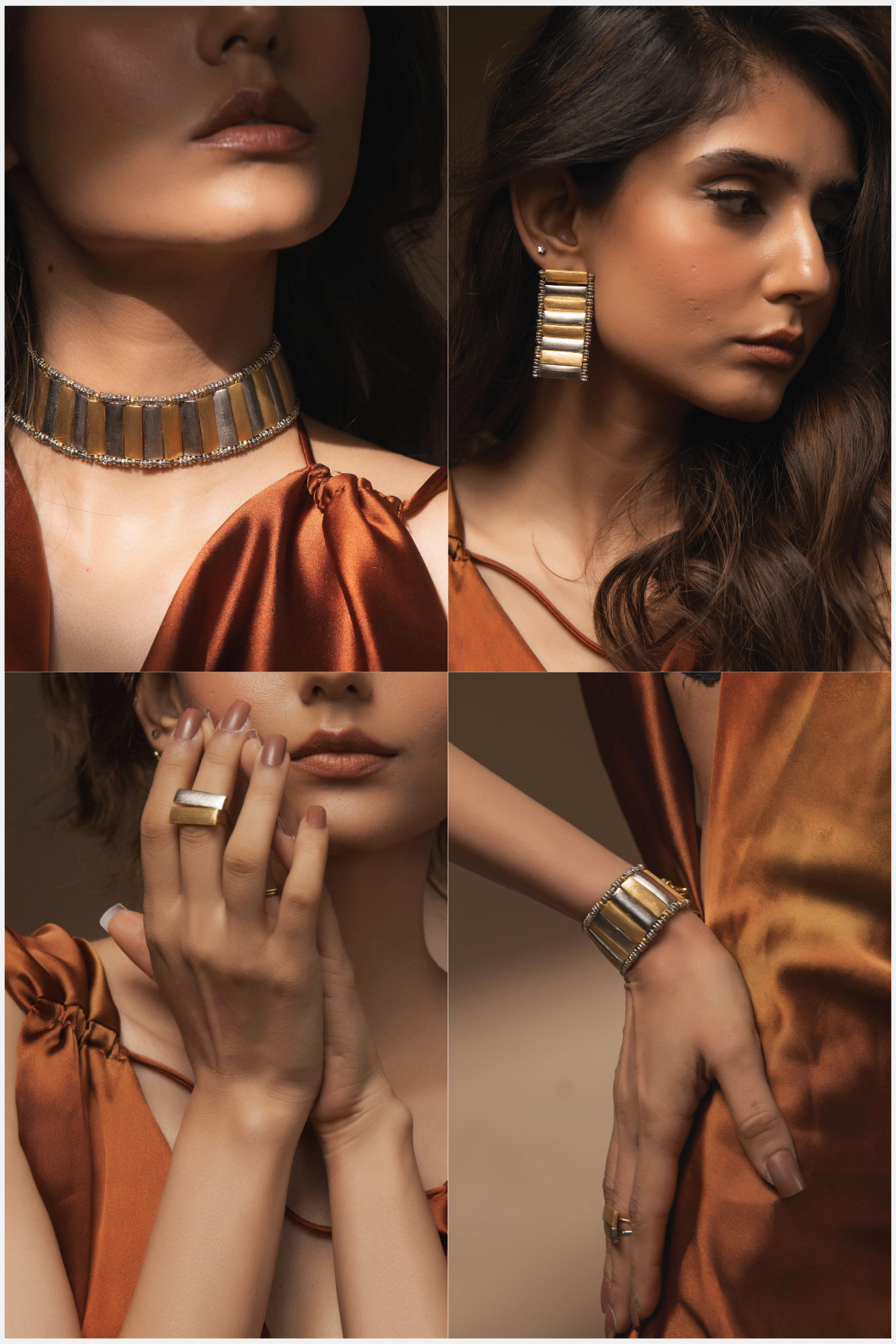 Sitara Choker - Combo of 4 Necklace, Earrings, Bracelet & Ring