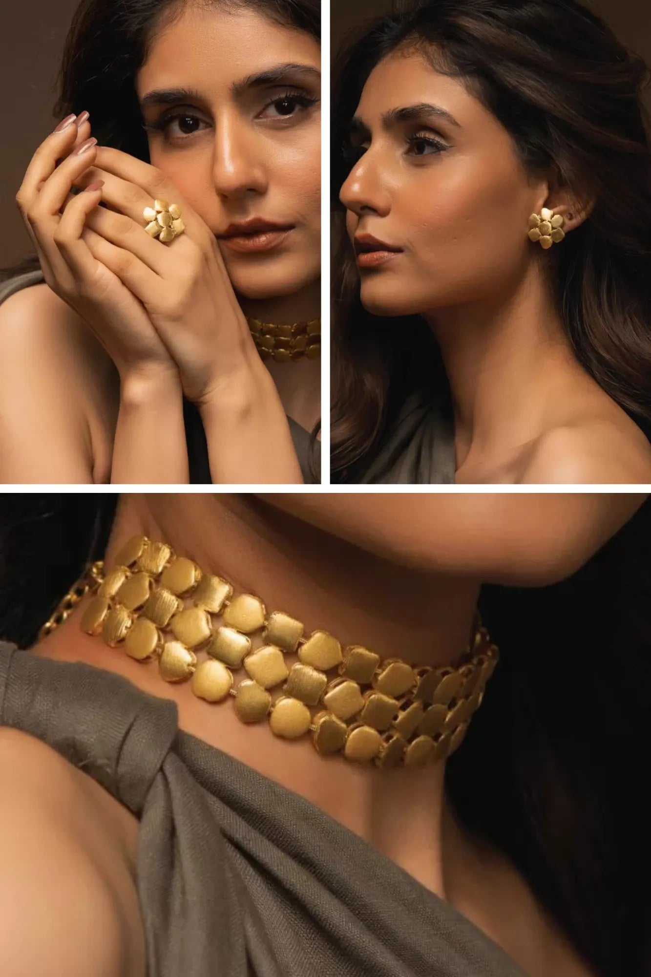 Tara Choker – Combo of 3 Necklace, Studs & Ring