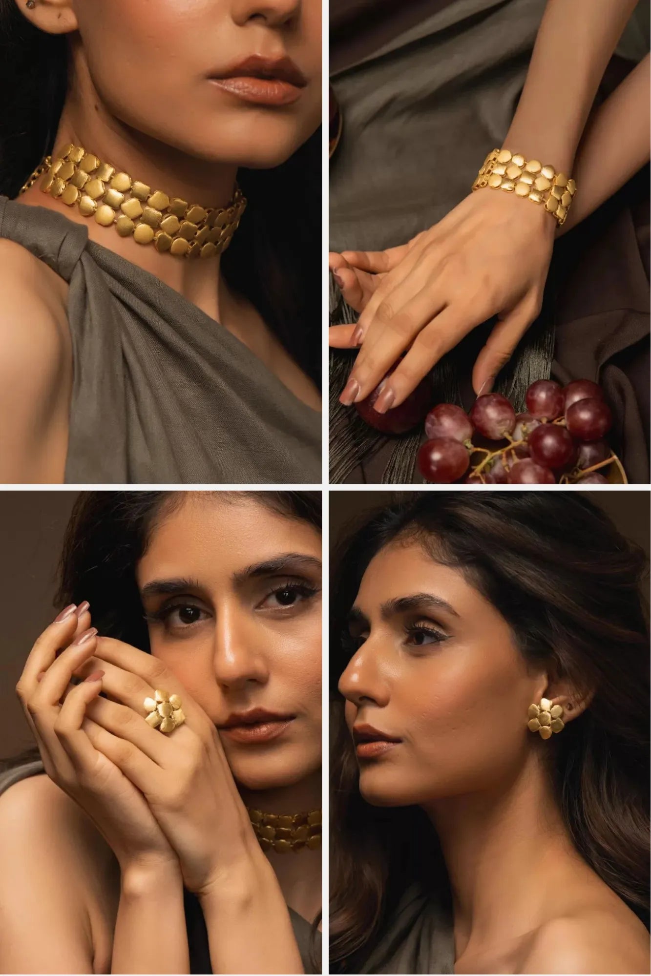 Tara Choker – Combo of 4 Necklace, Studs, Ring & Bracelet