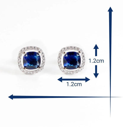 Blue Radiance: Cubic Zirconia Studs