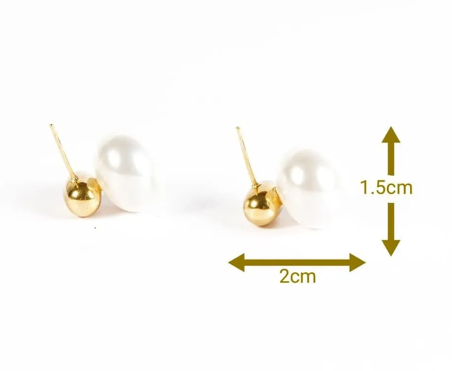 Golden Pearl Harmony Studs – Embrace Everyday Luxury