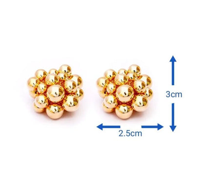 Golden Cluster Stud Earrings