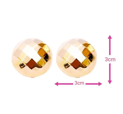 Disco Sphere Stud Earrings