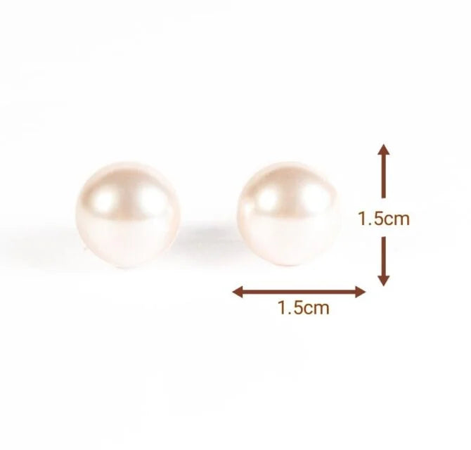 Rose Gold Pearl Stud Earrings