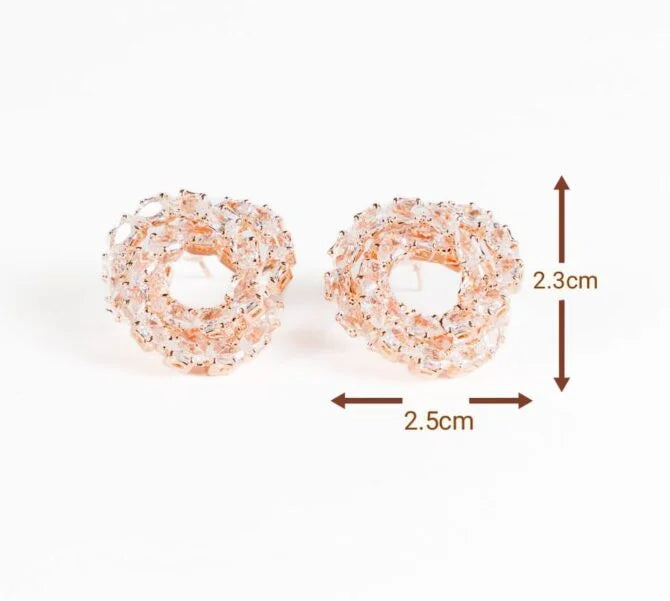 Rose Gold CZ Stud Earrings