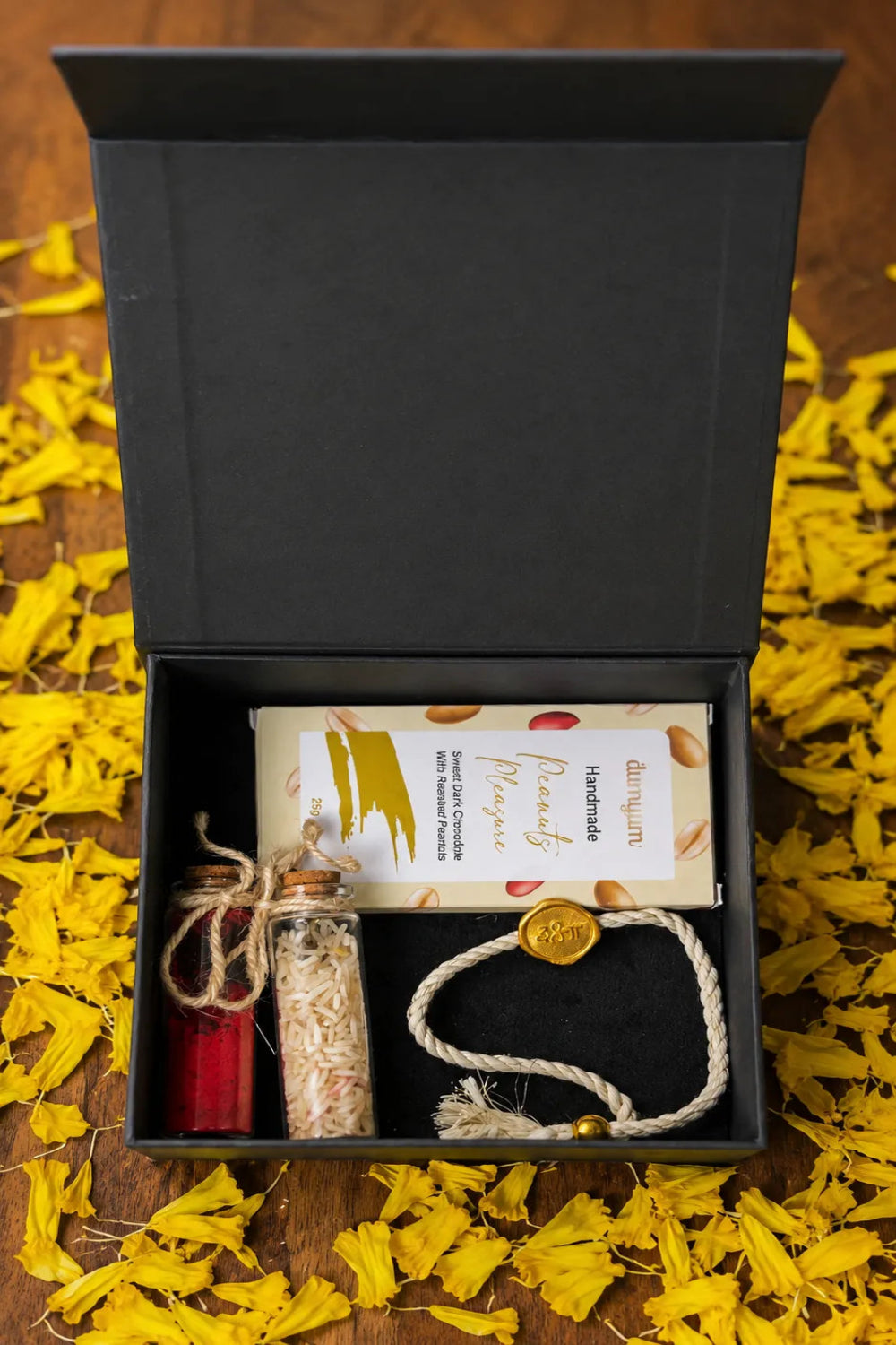 Dori, Dua & Mithaas- Rakhi Hamper of 4