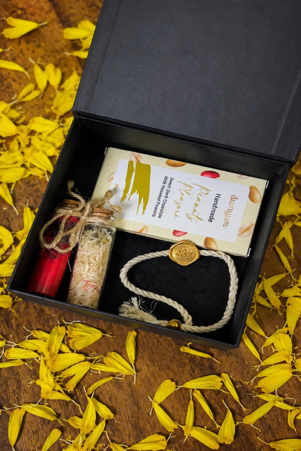 Dori, Dua & Mithaas- Rakhi Hamper of 4