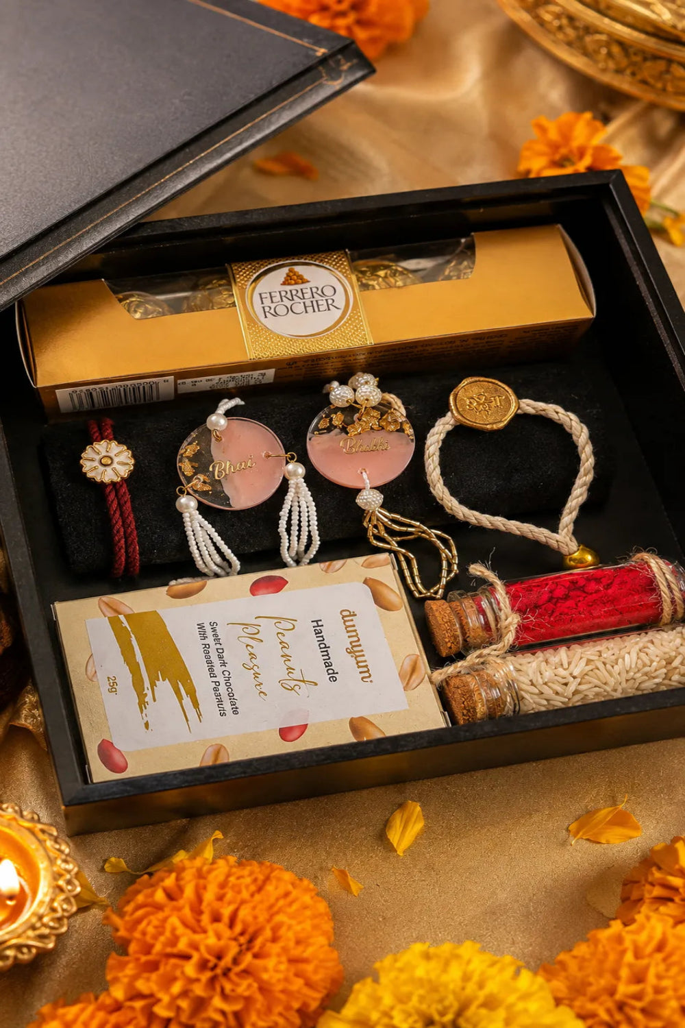 Dori, Dua & Mithaas- Rakhi Hamper of 8