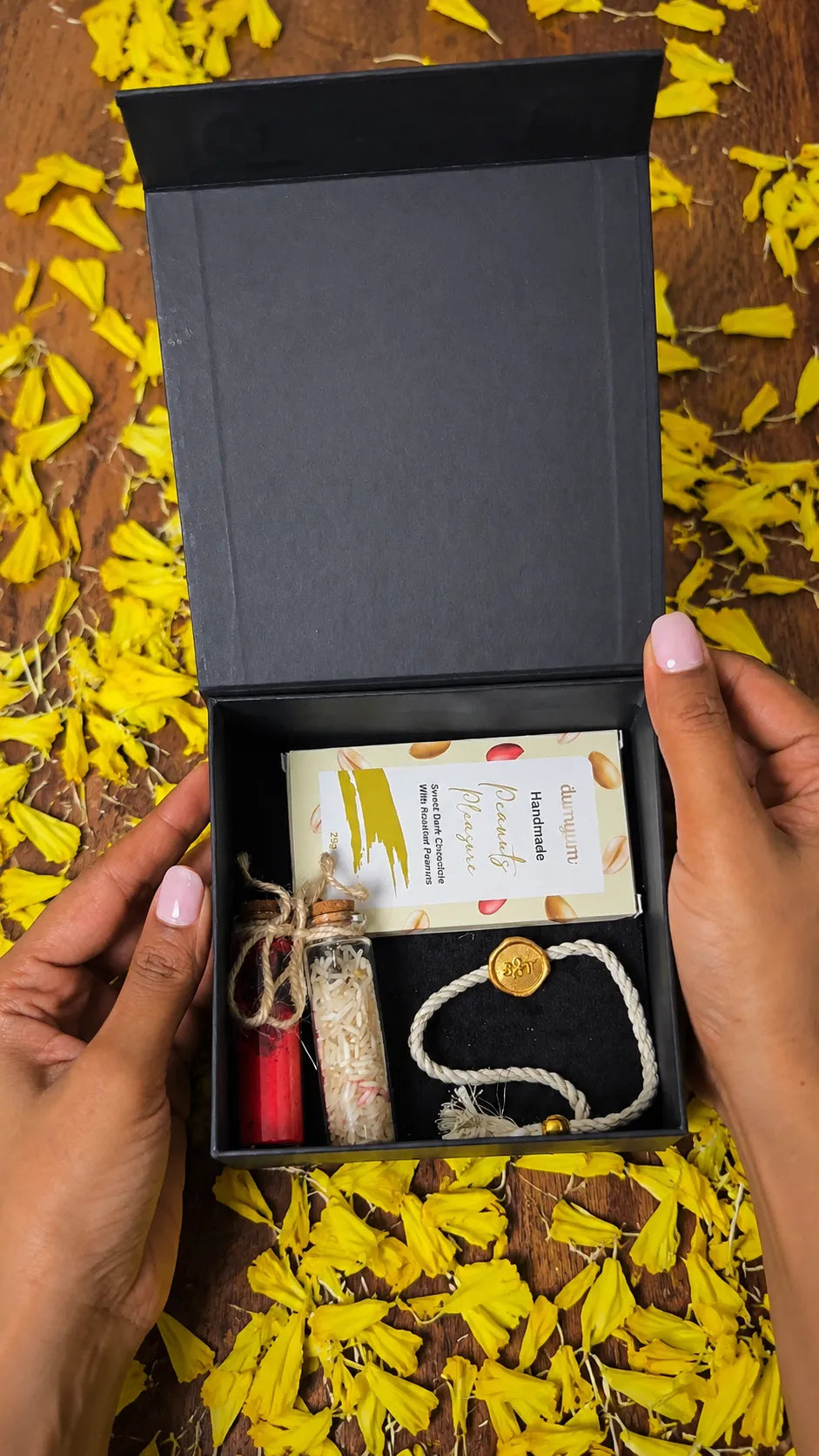 Dori, Dua & Mithaas- Rakhi Hamper of 4