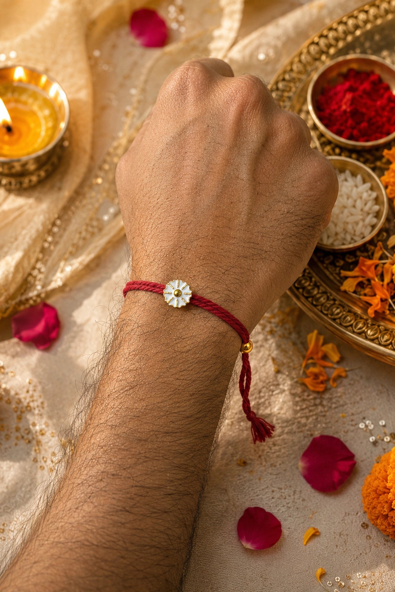 Dori, Dua & Mithaas- Rakhi Hamper of 4