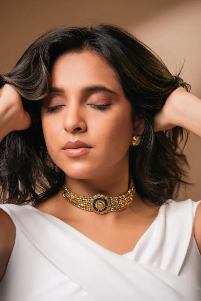 Ruhi 7-Layer & Sehr Combo of 3 – Choker, Necklace & Studs