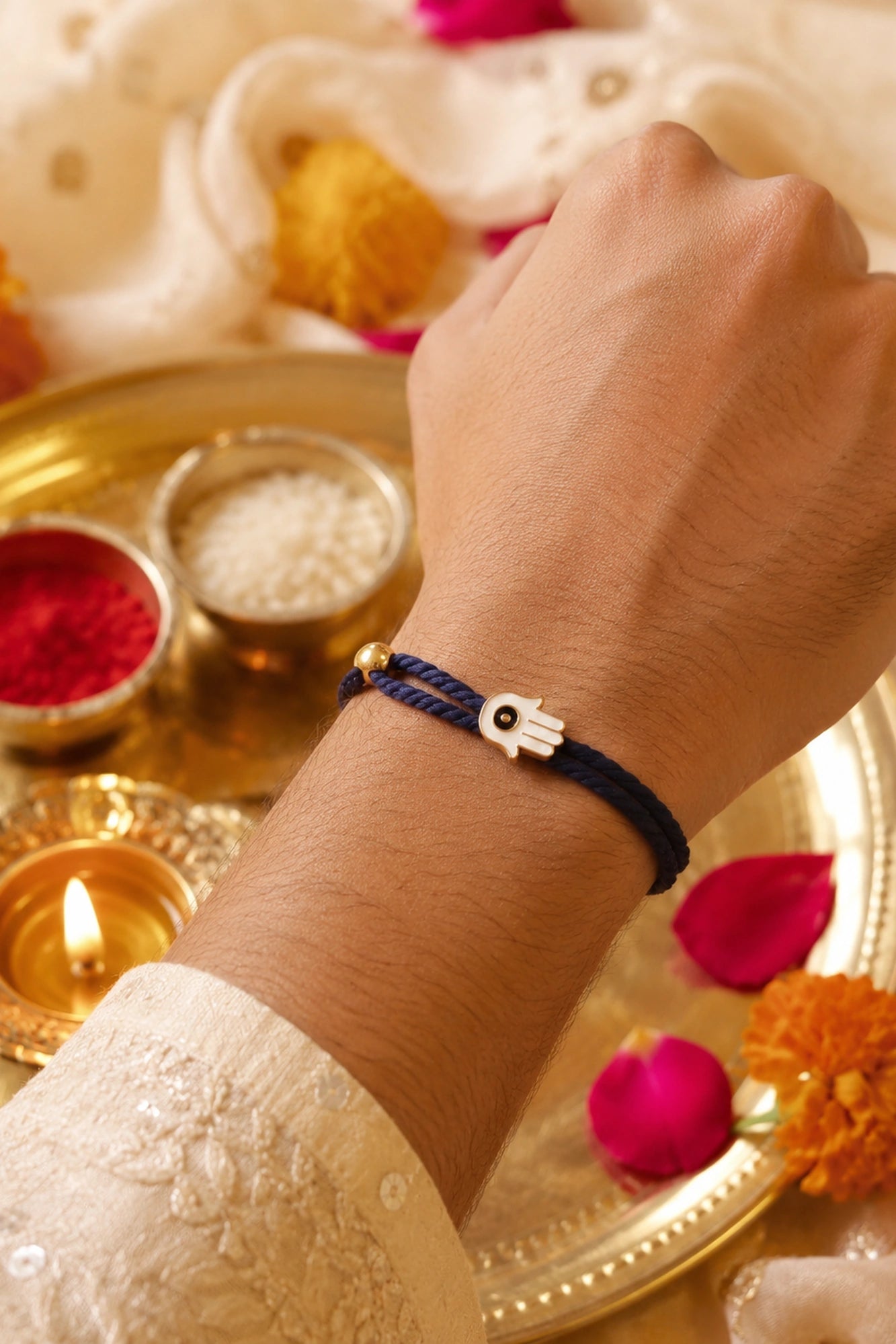 Dori, Dua & Mithaas- Rakhi Hamper of 4