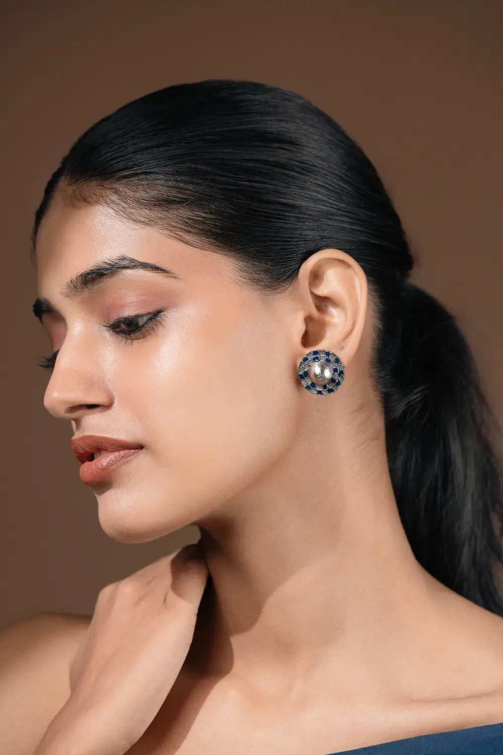Raas Long Necklace Combo of 4- Necklace, Kada Bracelet, Earring Studs & Ring