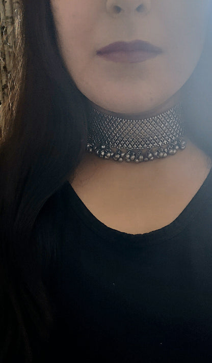 Silver Studded Choker