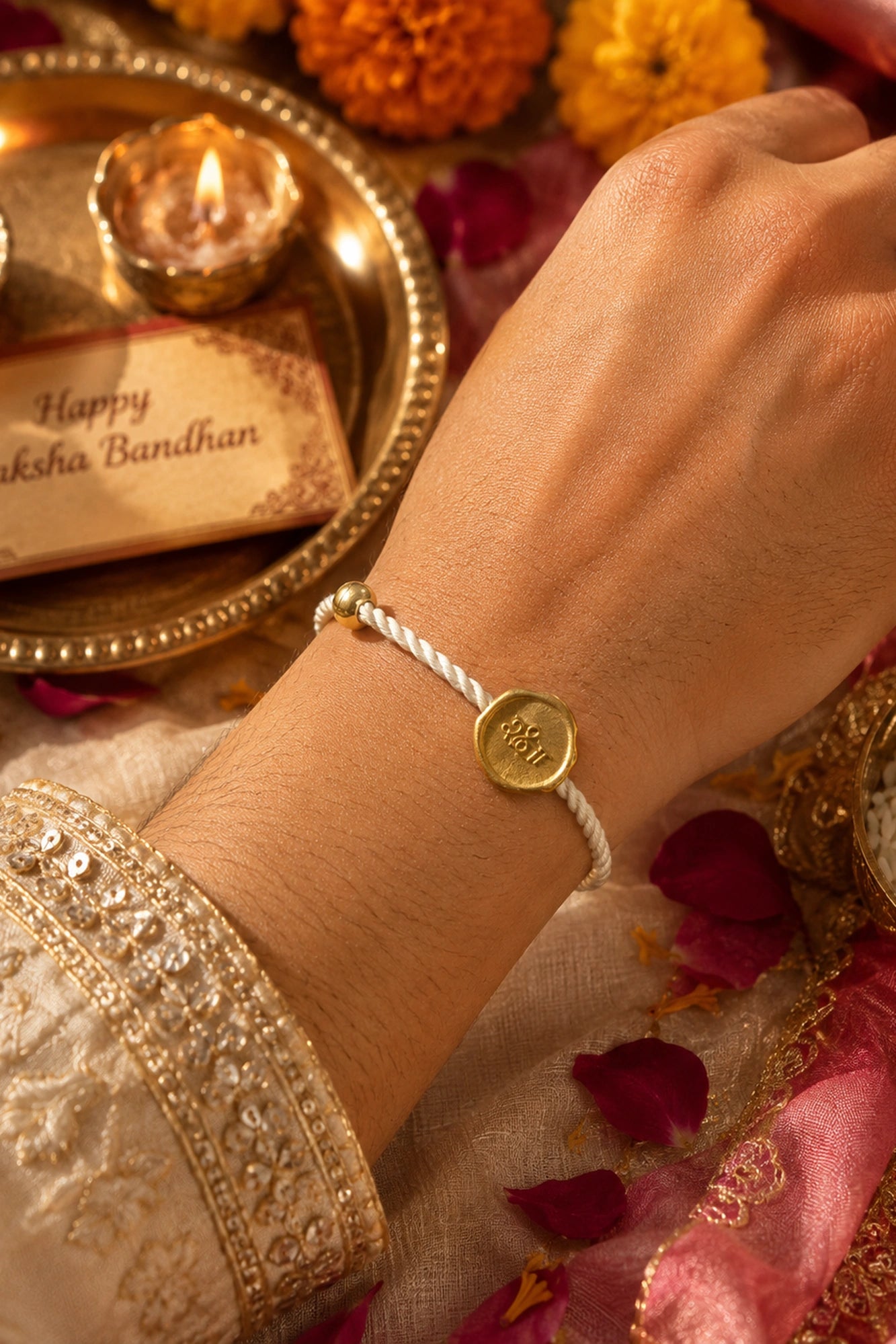 Gold Plated Raksha Rakhi