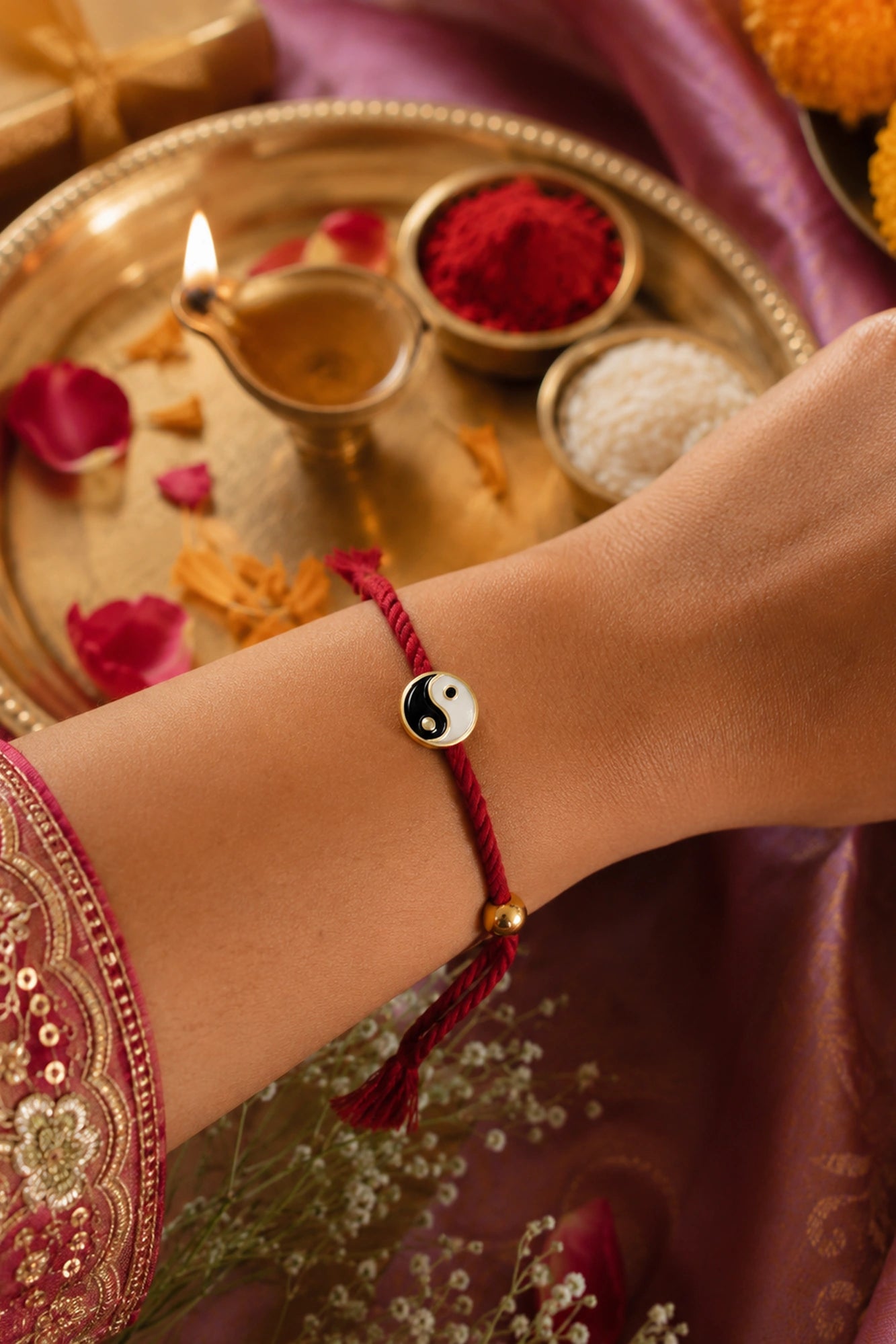 Dori, Dua & Mithaas- Rakhi Hamper of 4
